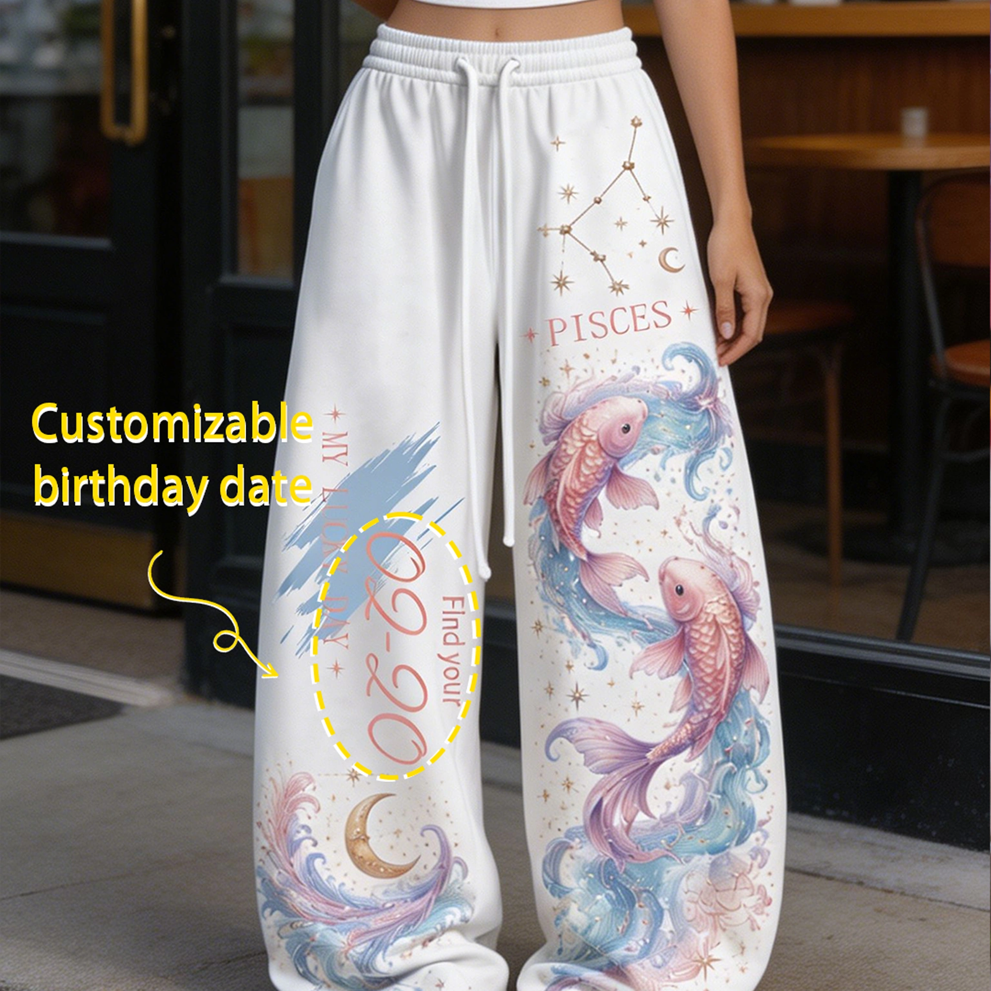 Pisces Cosmic Series Women's T-Shirt & Elasticated Trousers Two-Piece Set