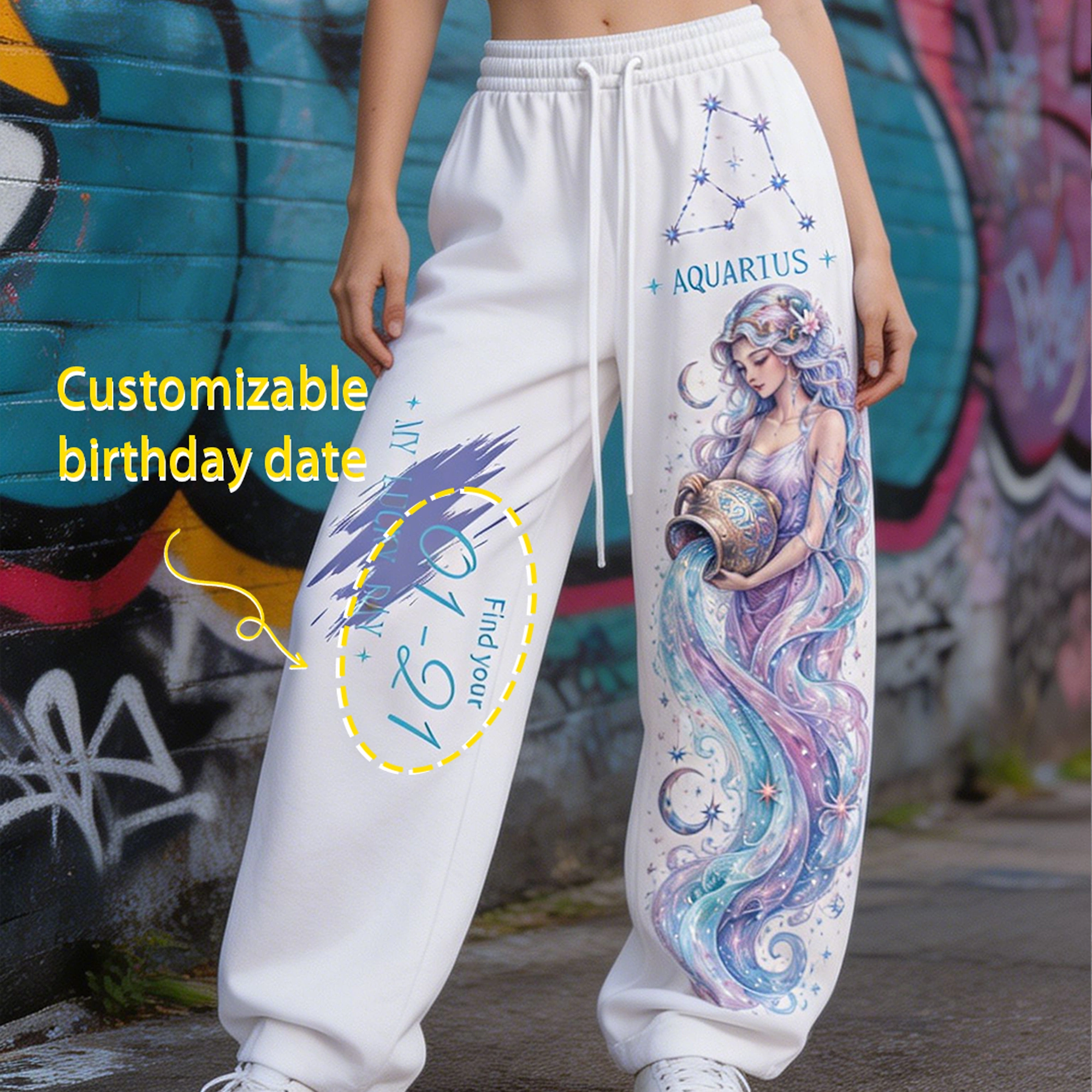 Aquarius Cosmic Series Women's T-Shirt & Elasticated Trousers Two-Piece Set