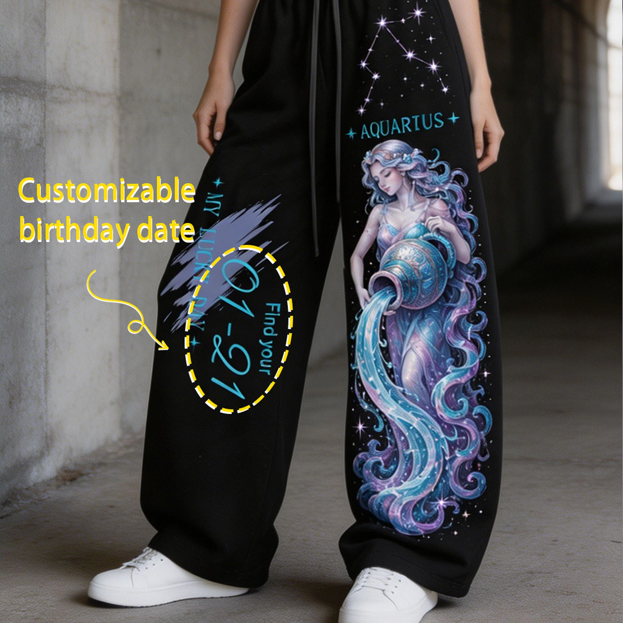 Aquarius Cosmic Series Women's T-Shirt & Elasticated Trousers Two-Piece Set