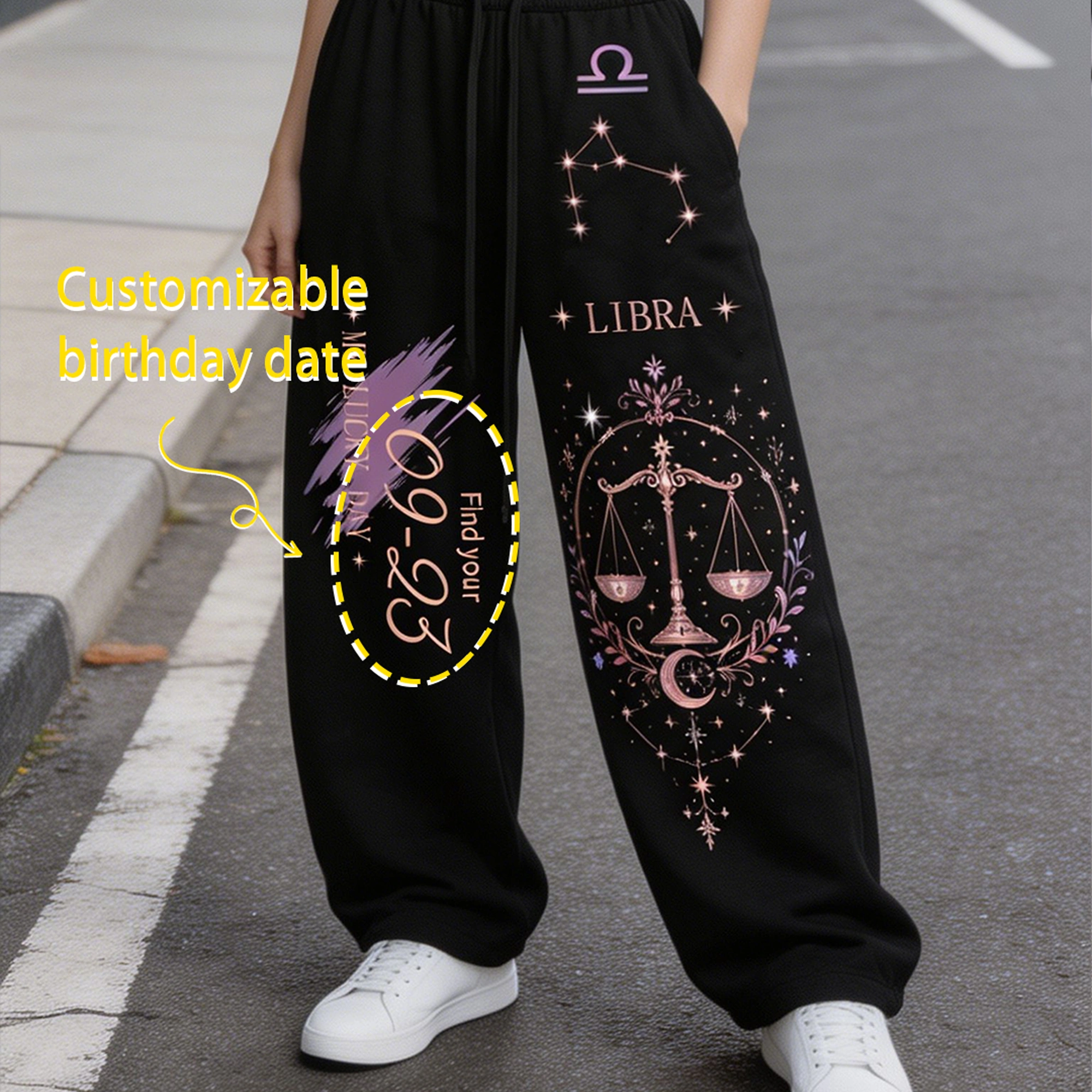 Libra Cosmic Series Women's T-Shirt & Elasticated Trousers Two-Piece Set