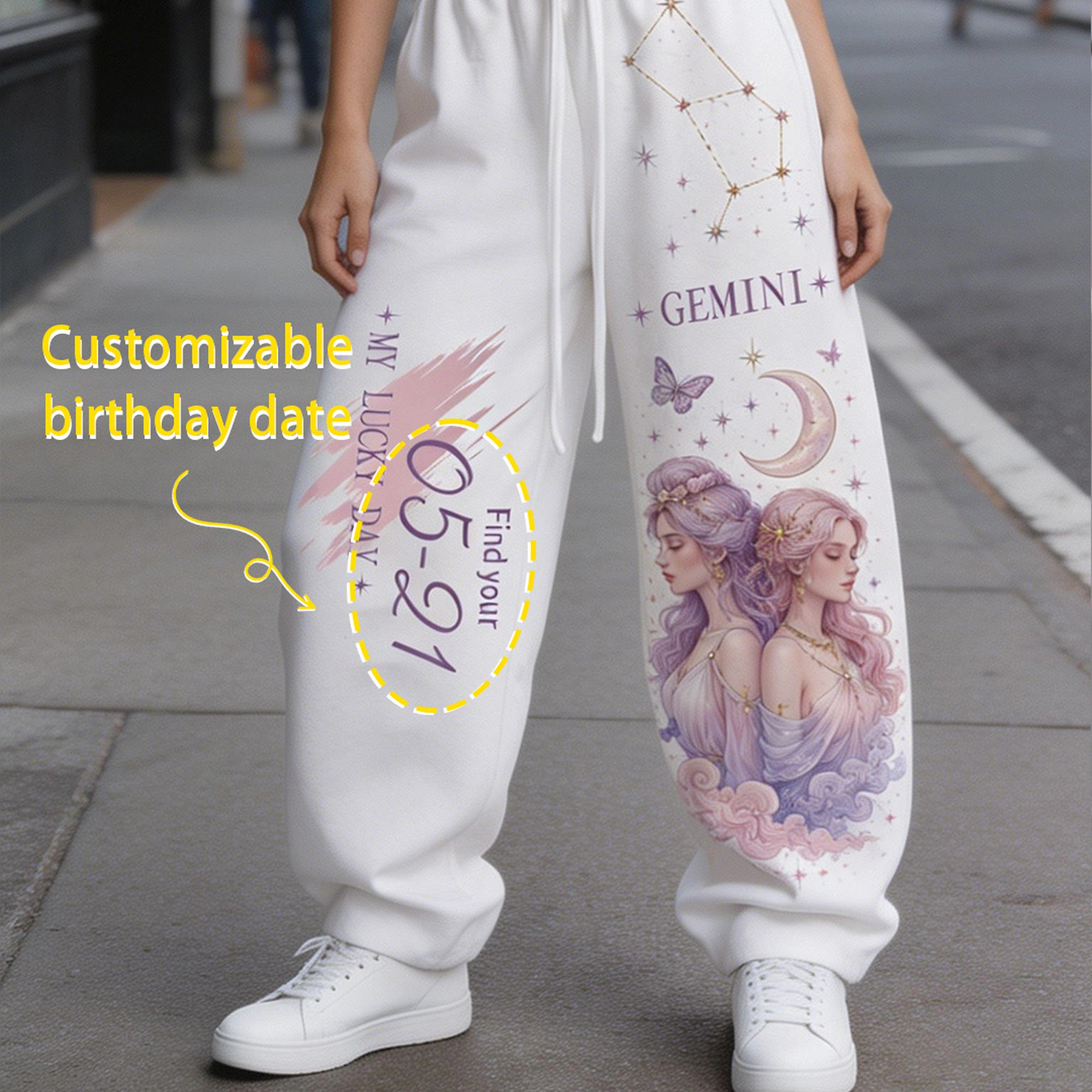 Gemini Cosmic Series Women's T-Shirt & Elasticated Trousers Two-Piece Set