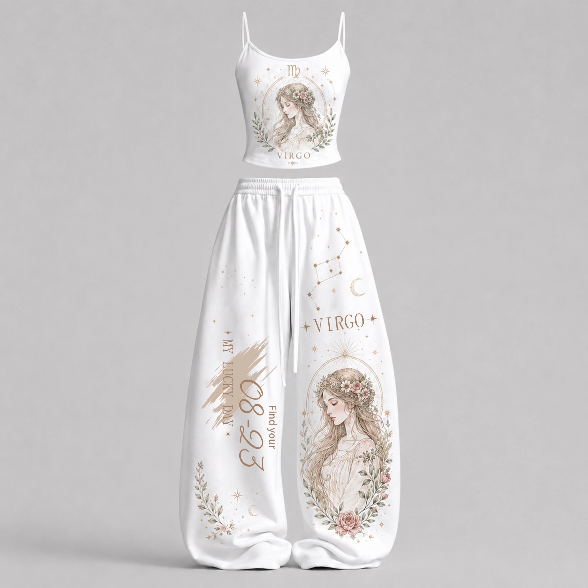 Virgo Zodiac Series Women's T-Shirt & Elasticated Trousers Two-Piece Set