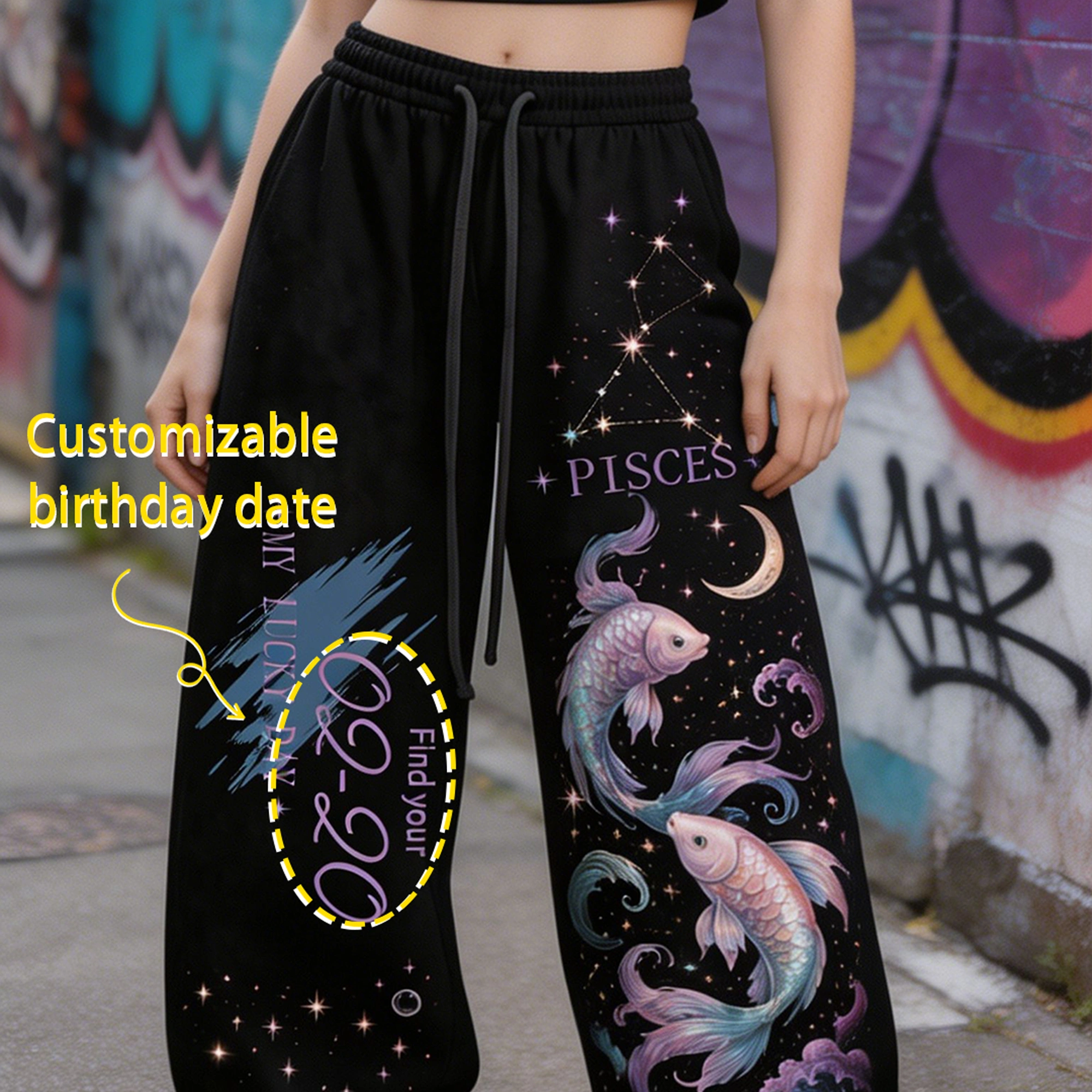 Pisces Cosmic Series Women's T-Shirt & Elasticated Trousers Two-Piece Set