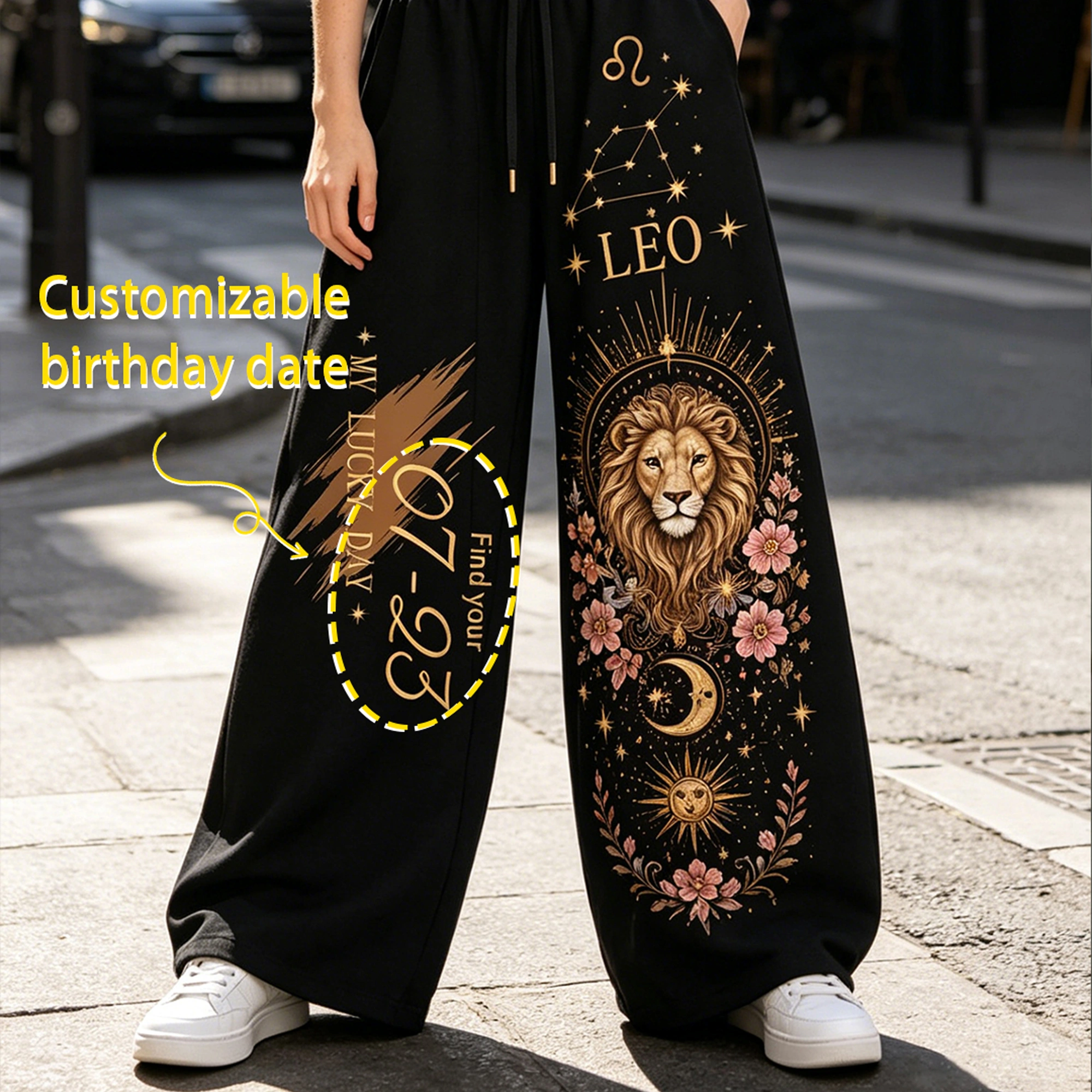 Leo Cosmic Series Women's T-Shirt & Elasticated Trousers Two-Piece Set