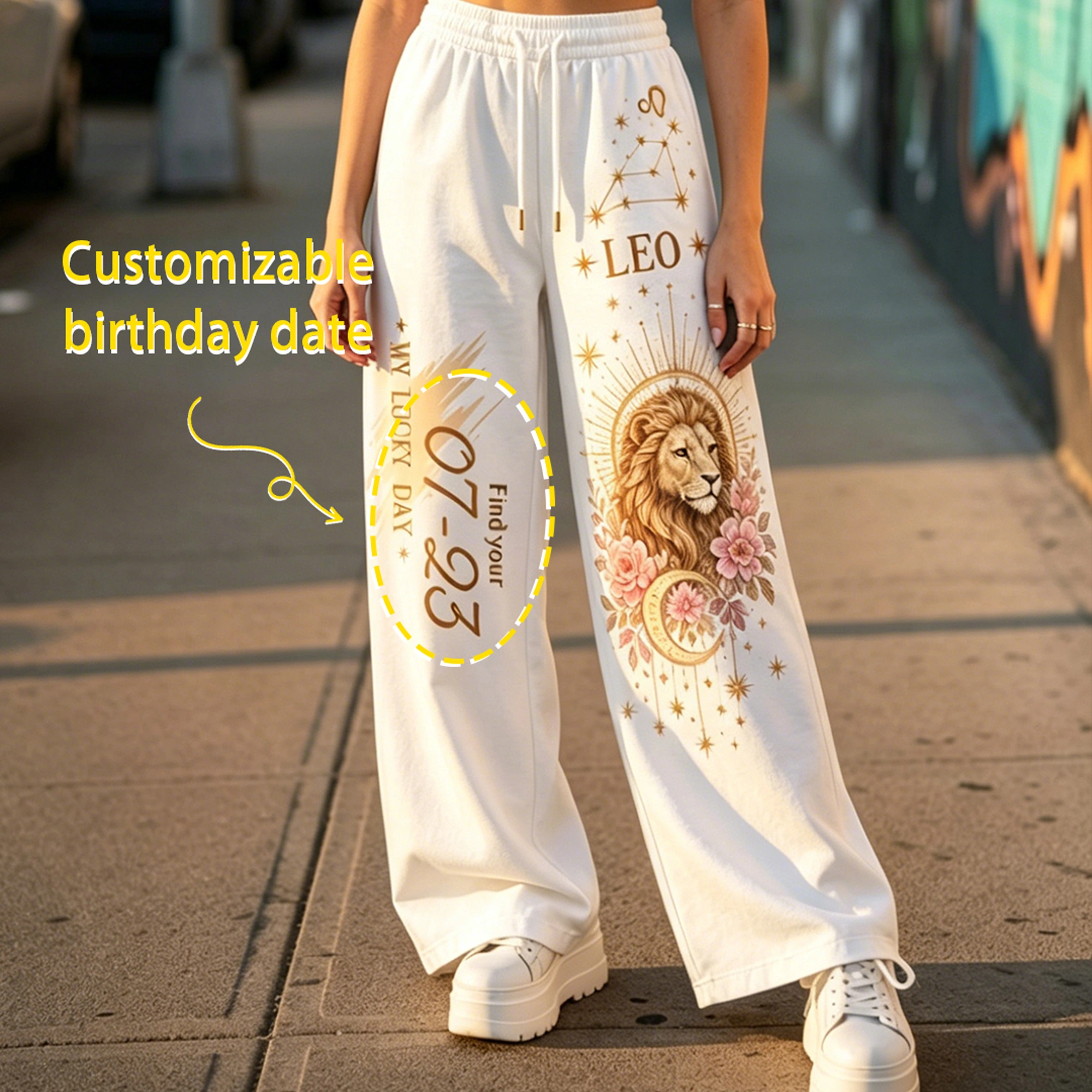 Leo Cosmic Series Women's T-Shirt & Elasticated Trousers Two-Piece Set