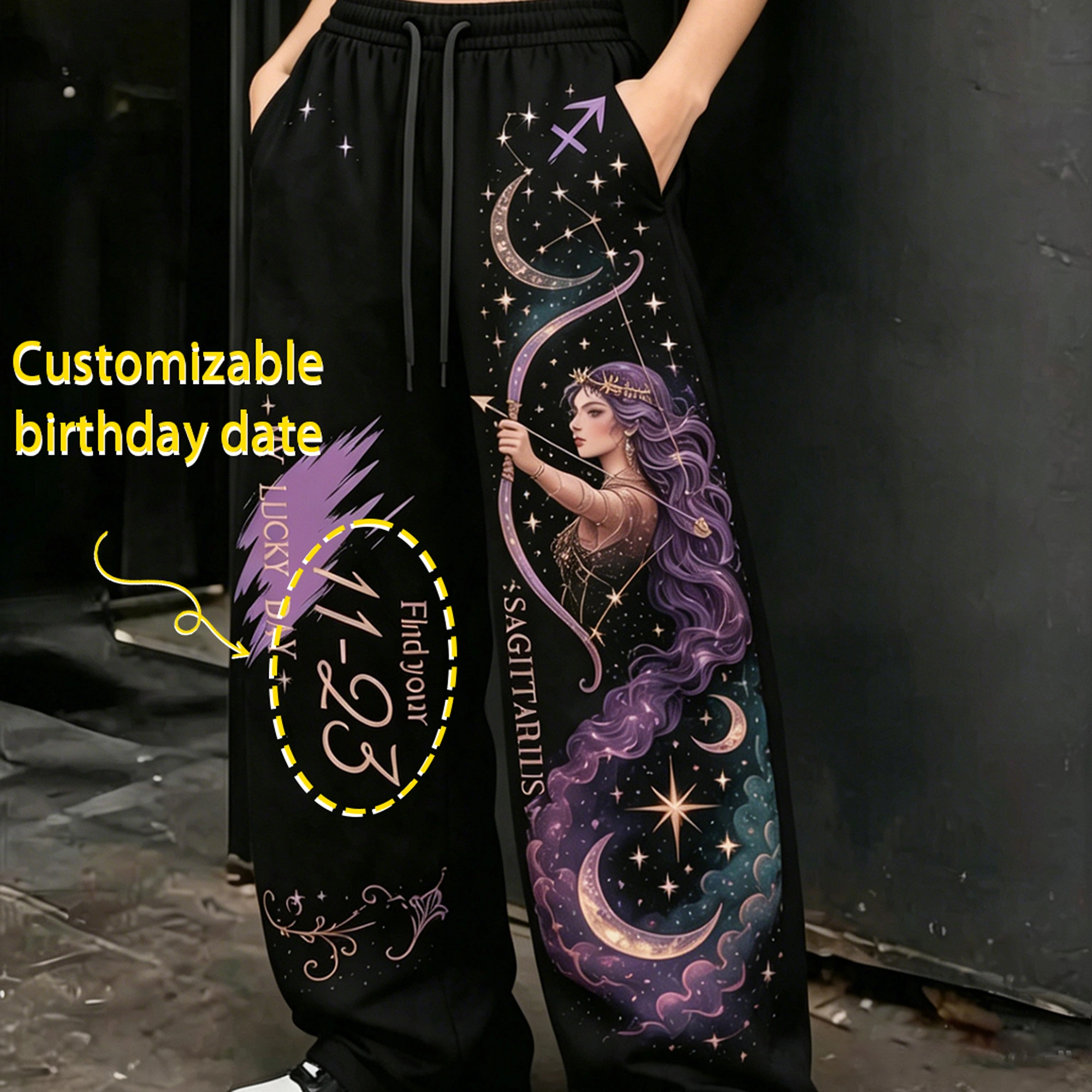 Sagittarius Cosmic Series Women T-Shirt & Elasticated Trousers Two-Piece Set