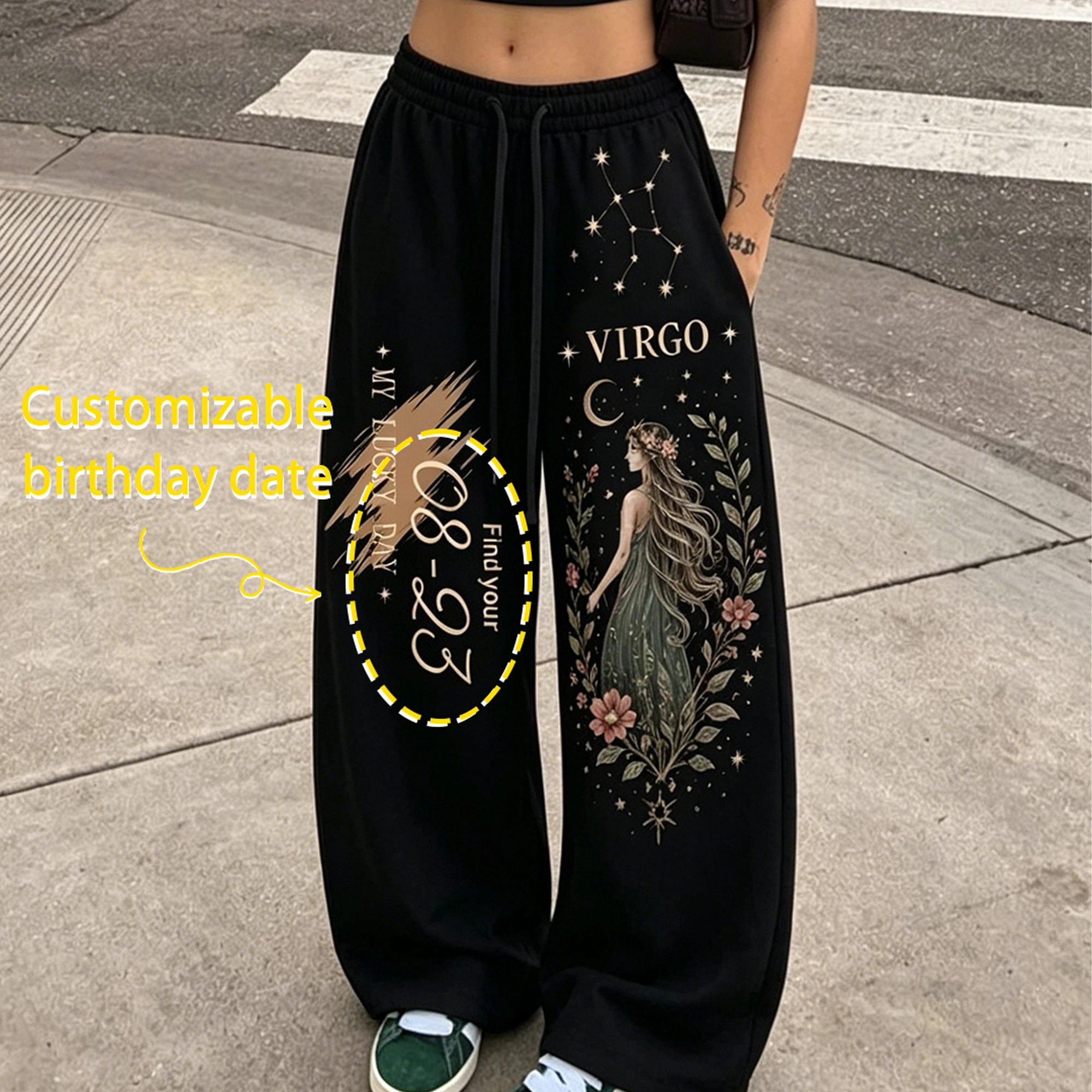 Virgo Zodiac Series Women's T-Shirt & Elasticated Trousers Two-Piece Set