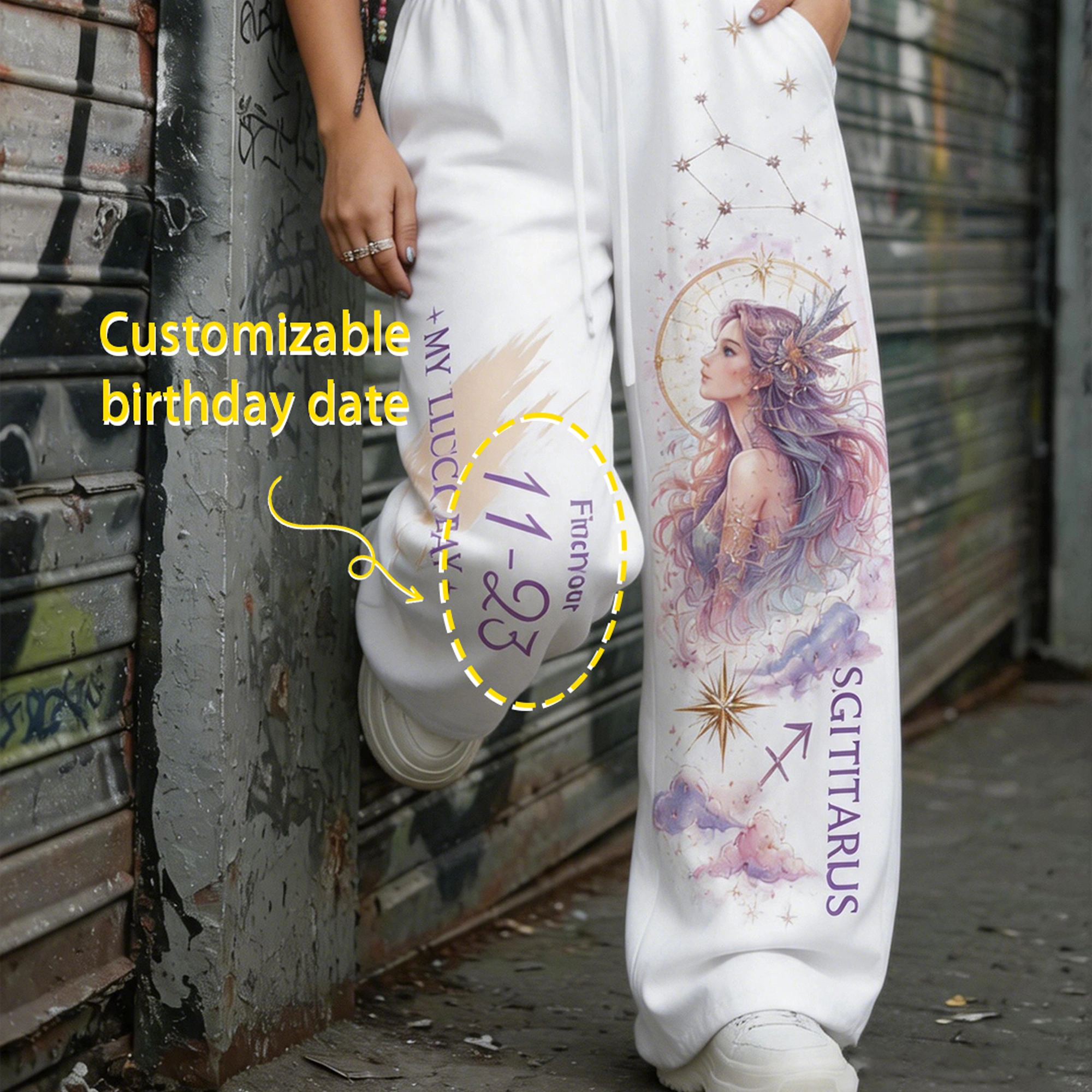 Sagittarius Cosmic Series Women T-Shirt & Elasticated Trousers Two-Piece Set