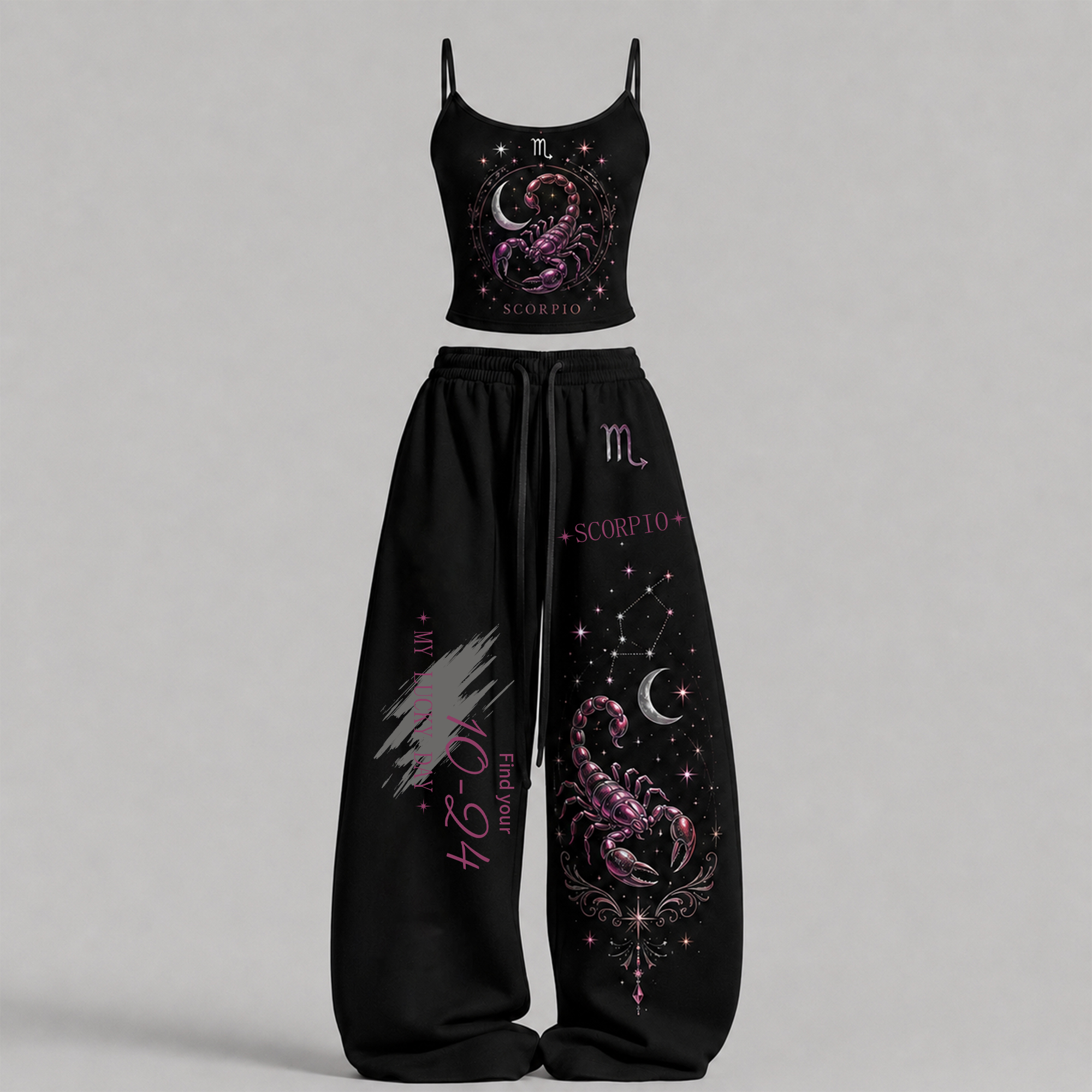 Scorpio Cosmic Series Women's T-Shirt & Elasticated Trousers Two-Piece Set