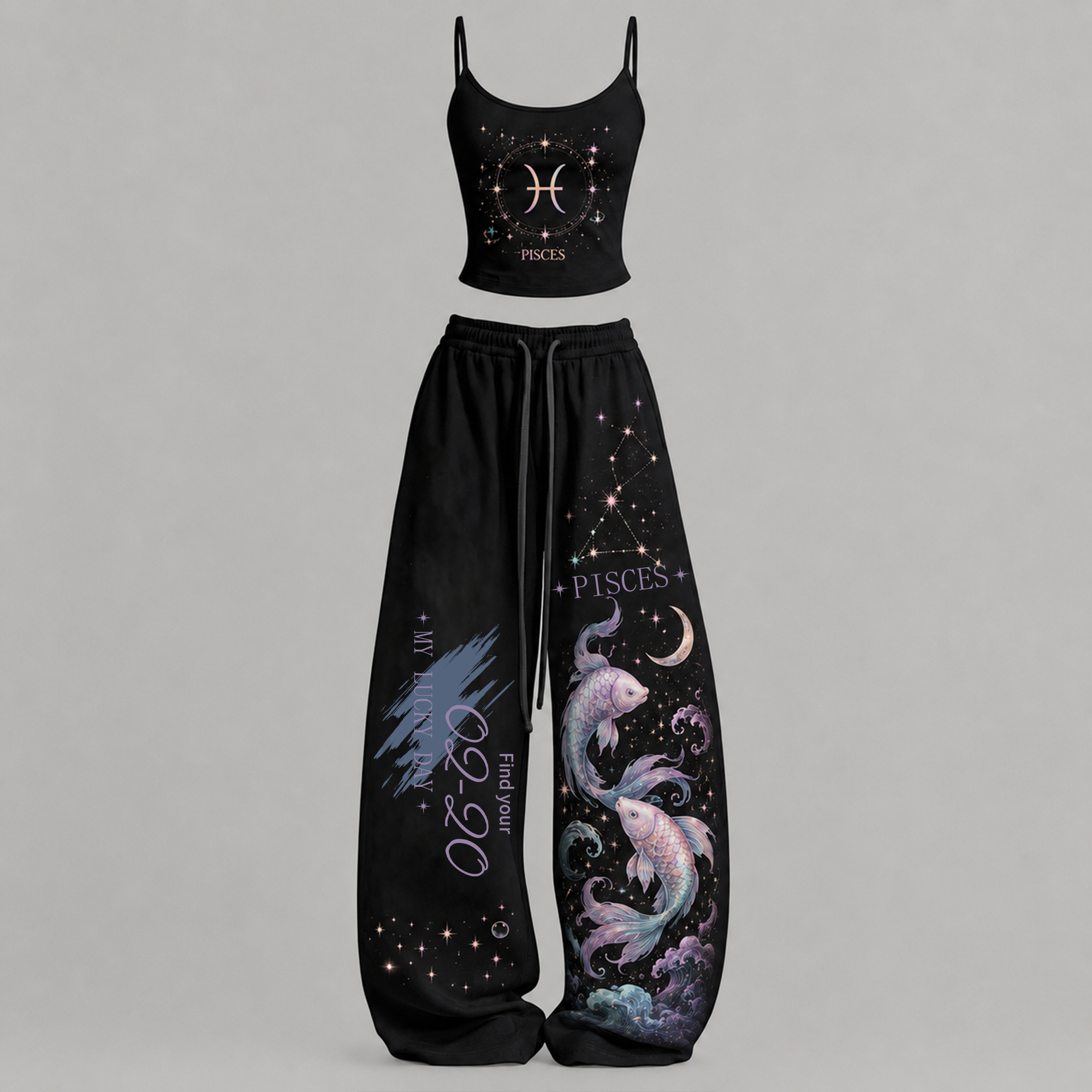 Pisces Cosmic Series Women's T-Shirt & Elasticated Trousers Two-Piece Set