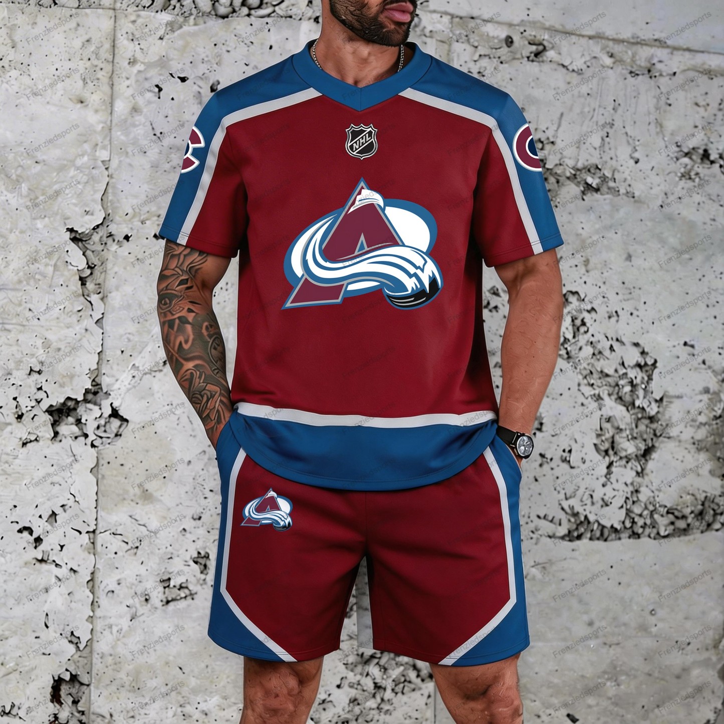 “Colorado Avalanche” T-shirt& Shorts 2 Pieces Set