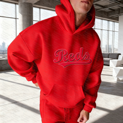 Unisex "Cincinnati Reds" Graphic Streetwear Vintage Plush Hoodie