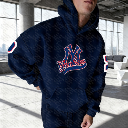 Unisex "New York Yankees" Graphic Streetwear Vintage Plush Hoodie