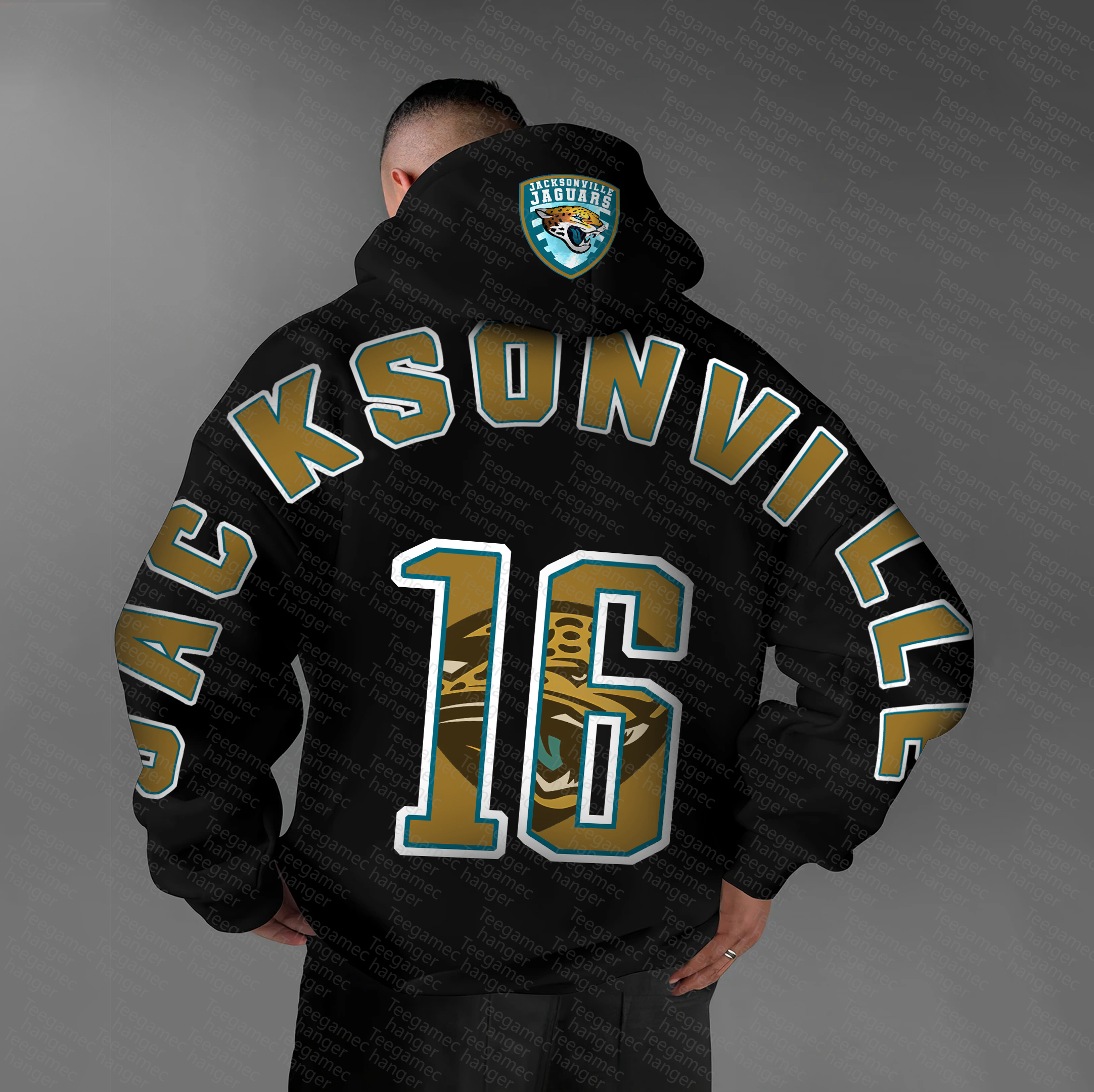 Unisex "Jacksonville Jaguars" Graphic Streetwear Vintage Plush Hoodie