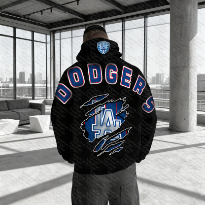 Unisex "Los Angeles Dodgers" Graphic Streetwear Vintage Plush Hoodie