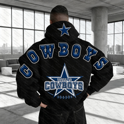 Unisex "Dallas Cowboys" Graphic Streetwear Vintage Plush Hoodie