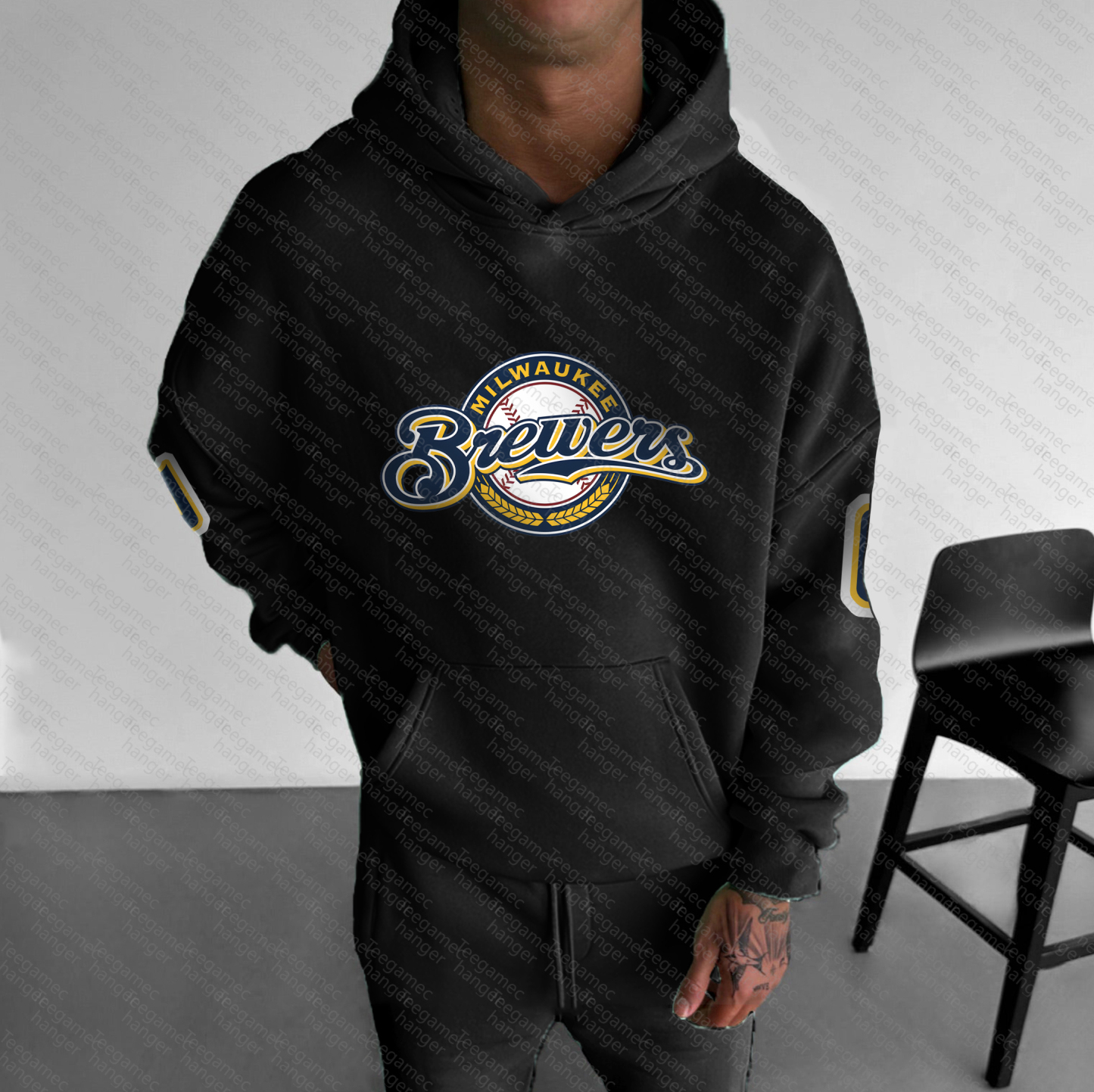 Unisex "Milwaukee Brewers" Graphic Streetwear Vintage Plush Hoodie