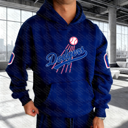 Unisex "Los Angeles Dodgers" Graphic Streetwear Vintage Plush Hoodie