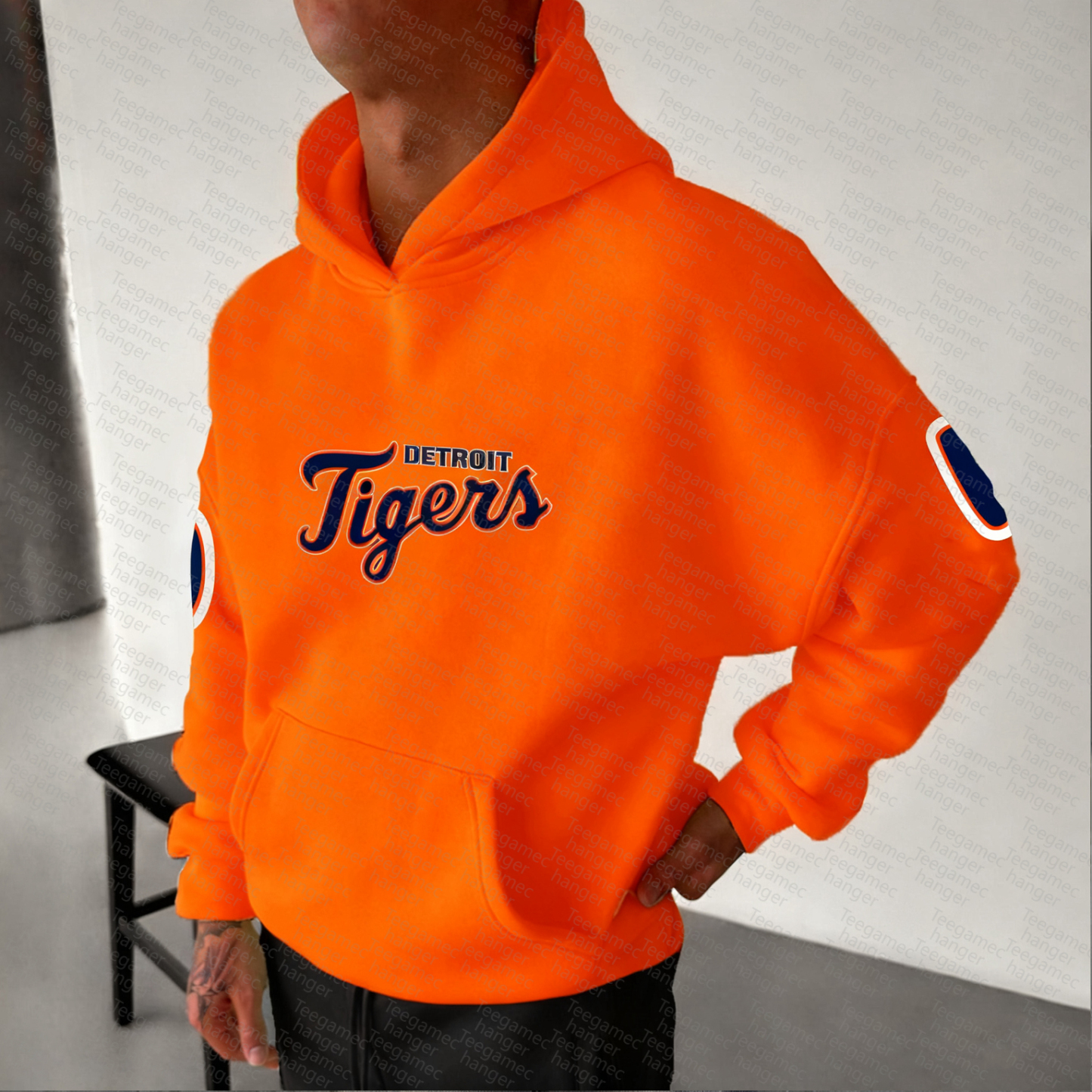 Unisex "Detroit Tigers" Graphic Streetwear Vintage Plush Hoodie