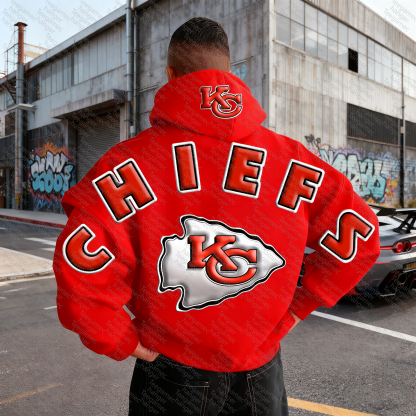 Unisex "Kansas City Chiefs" Graphic Streetwear Vintage Plush Hoodie