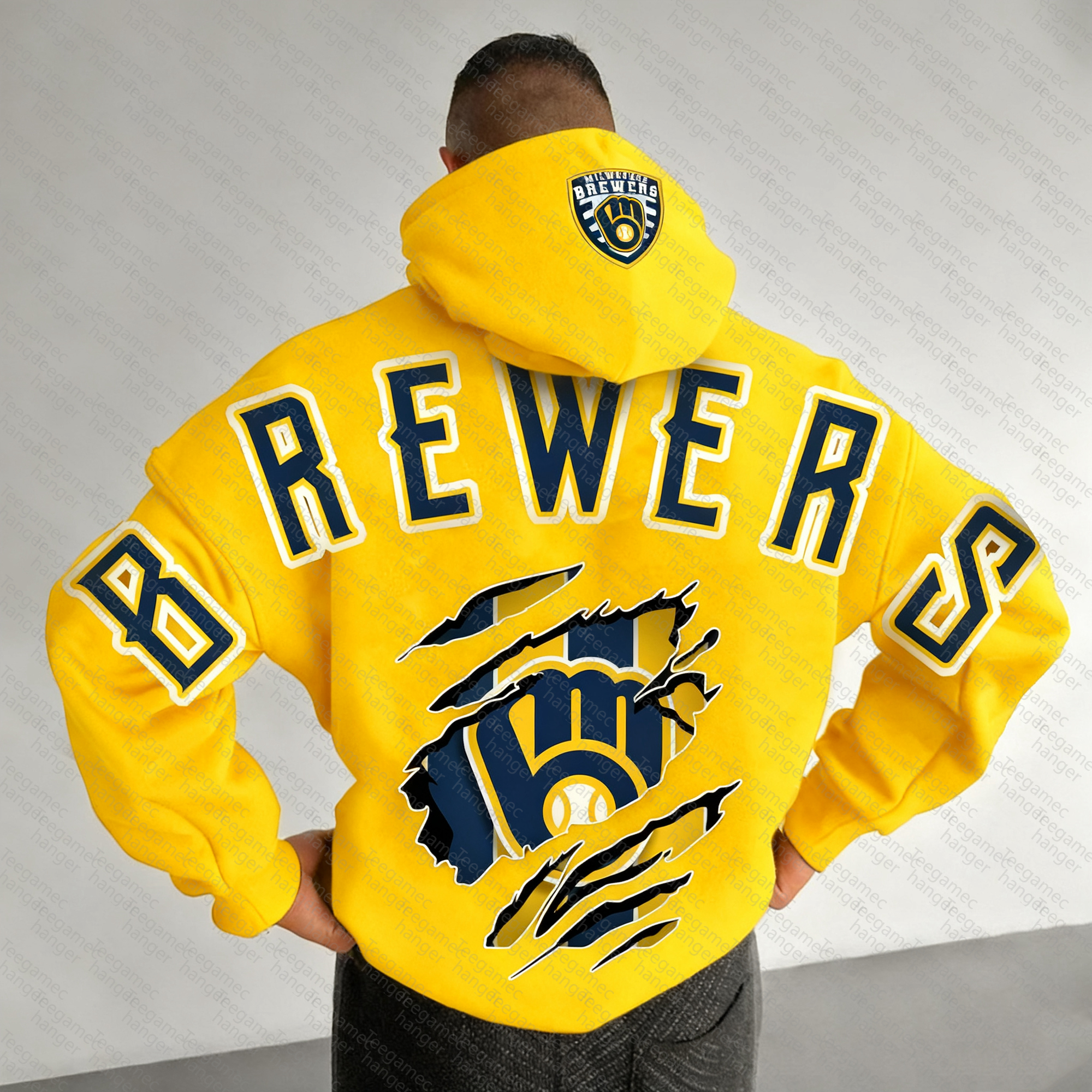 Unisex "Milwaukee Brewers" Graphic Streetwear Vintage Plush Hoodie