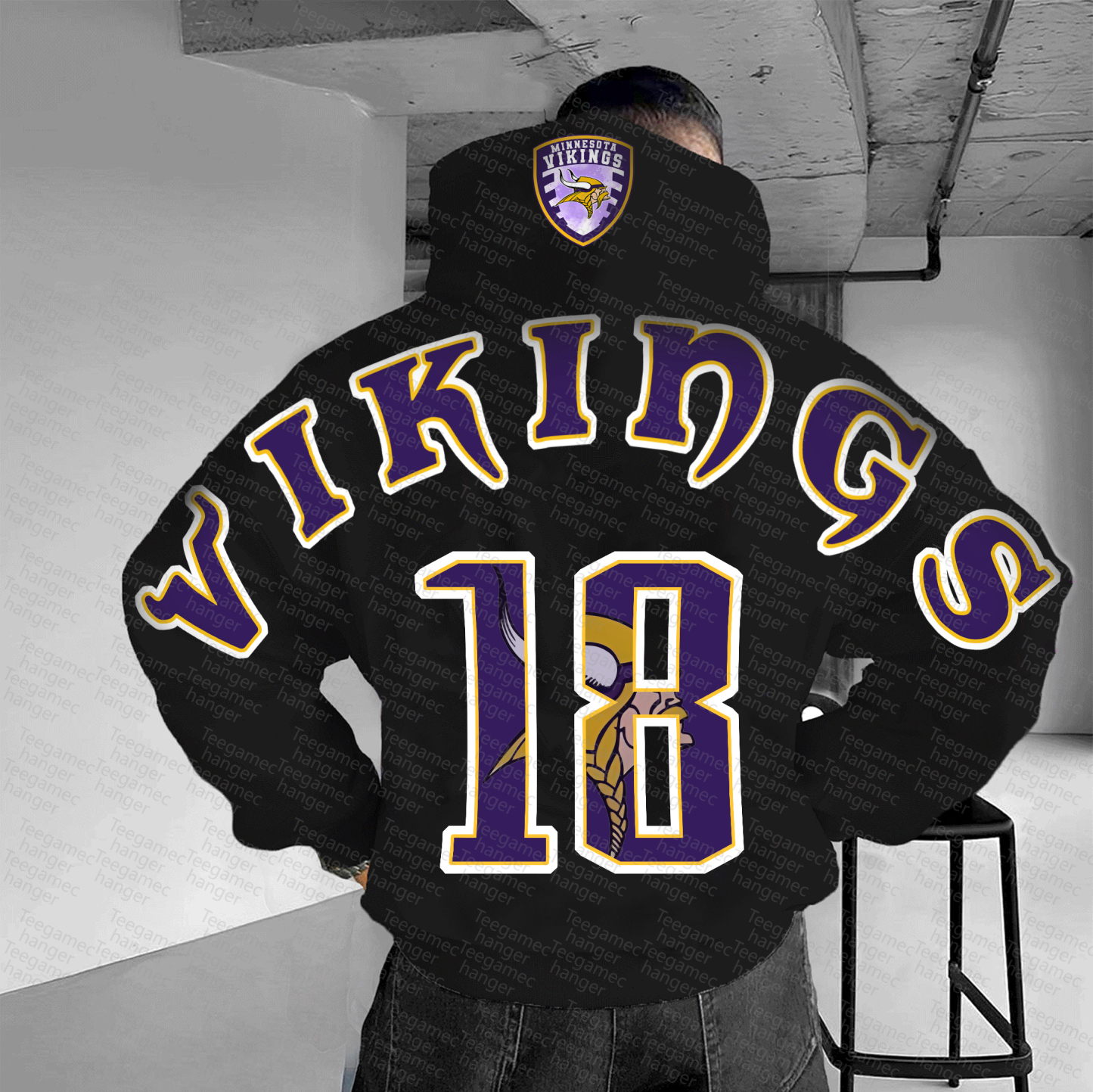 Unisex "NFL" Graphic Streetwear Vintage Plush Hoodie