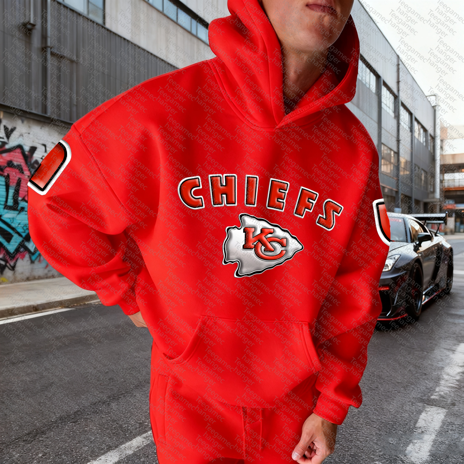 Unisex "Kansas City Chiefs" Graphic Streetwear Vintage Plush Hoodie