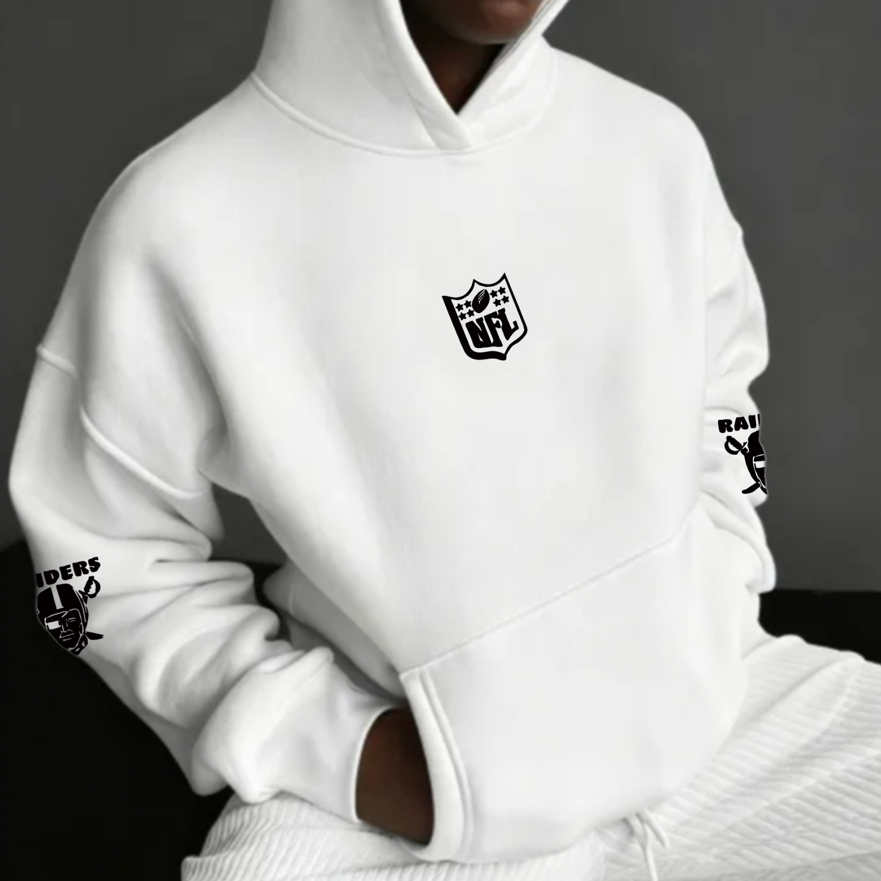 UNISEX RUGBY CHAMPIONSHIP TEAM LOGO PRINT OVERSIZED CASUAL HOODIE