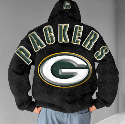 Unisex "Green Bay Packers" Graphic Streetwear Vintage Plush Hoodie