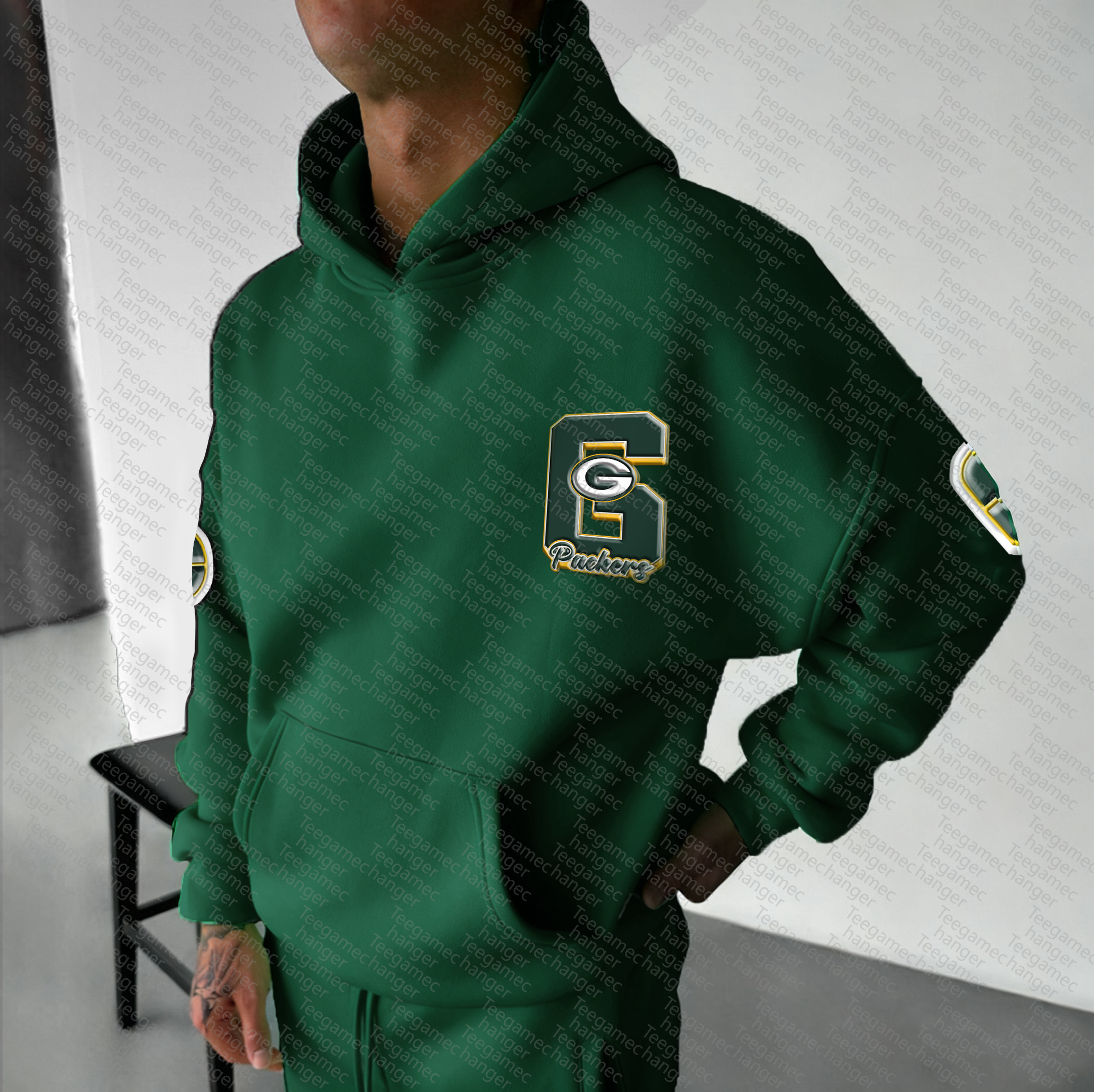 Unisex "Green Bay Packers" Graphic Streetwear Vintage Plush Hoodie
