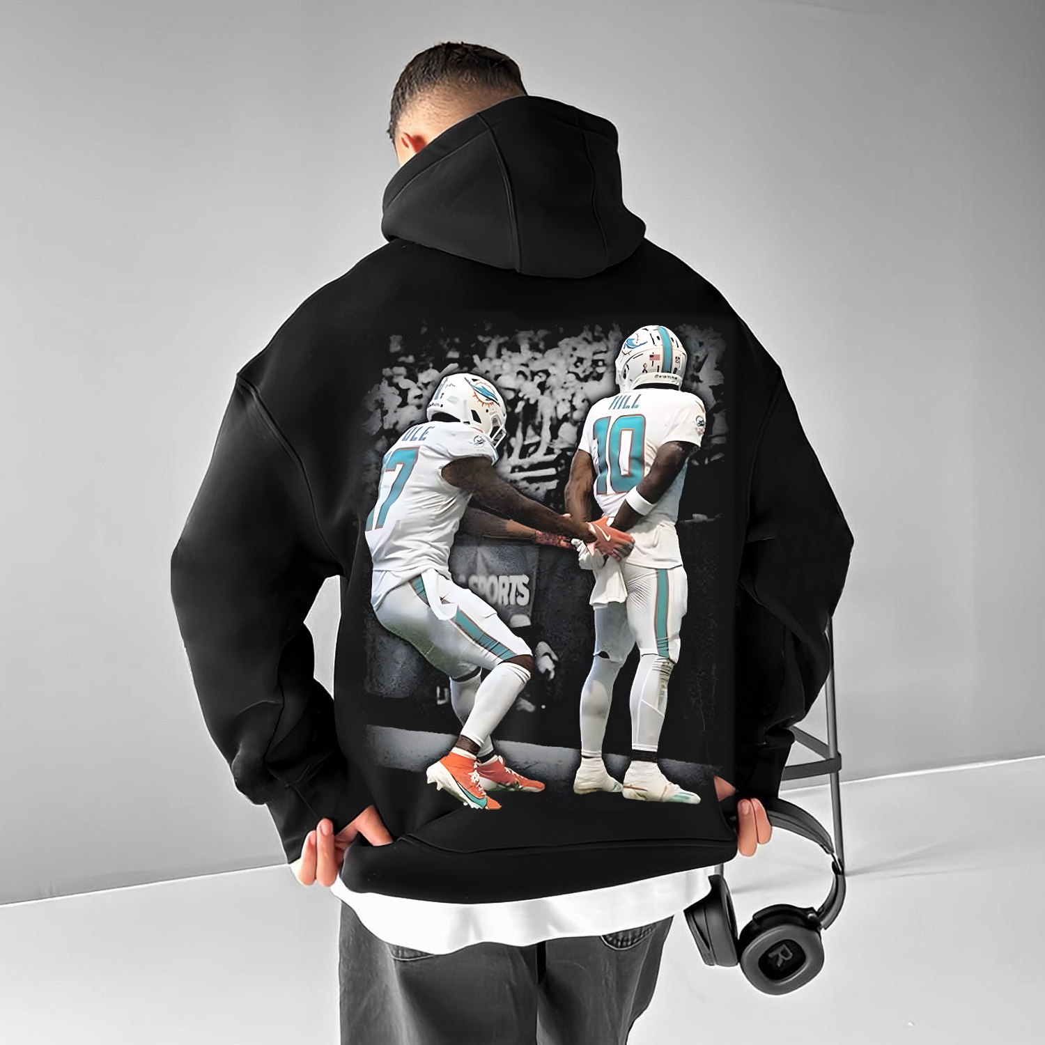 Casual Ball Retro Print Hoodie