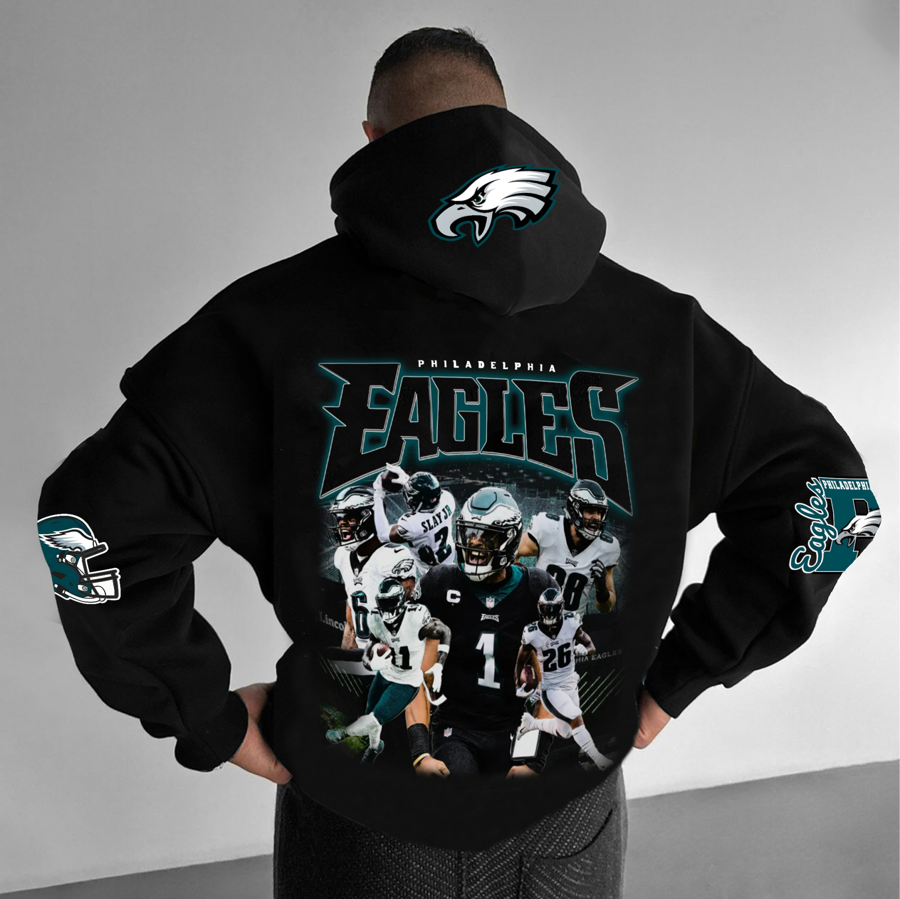 Unisex Football Print Casual Oversized Hoodie