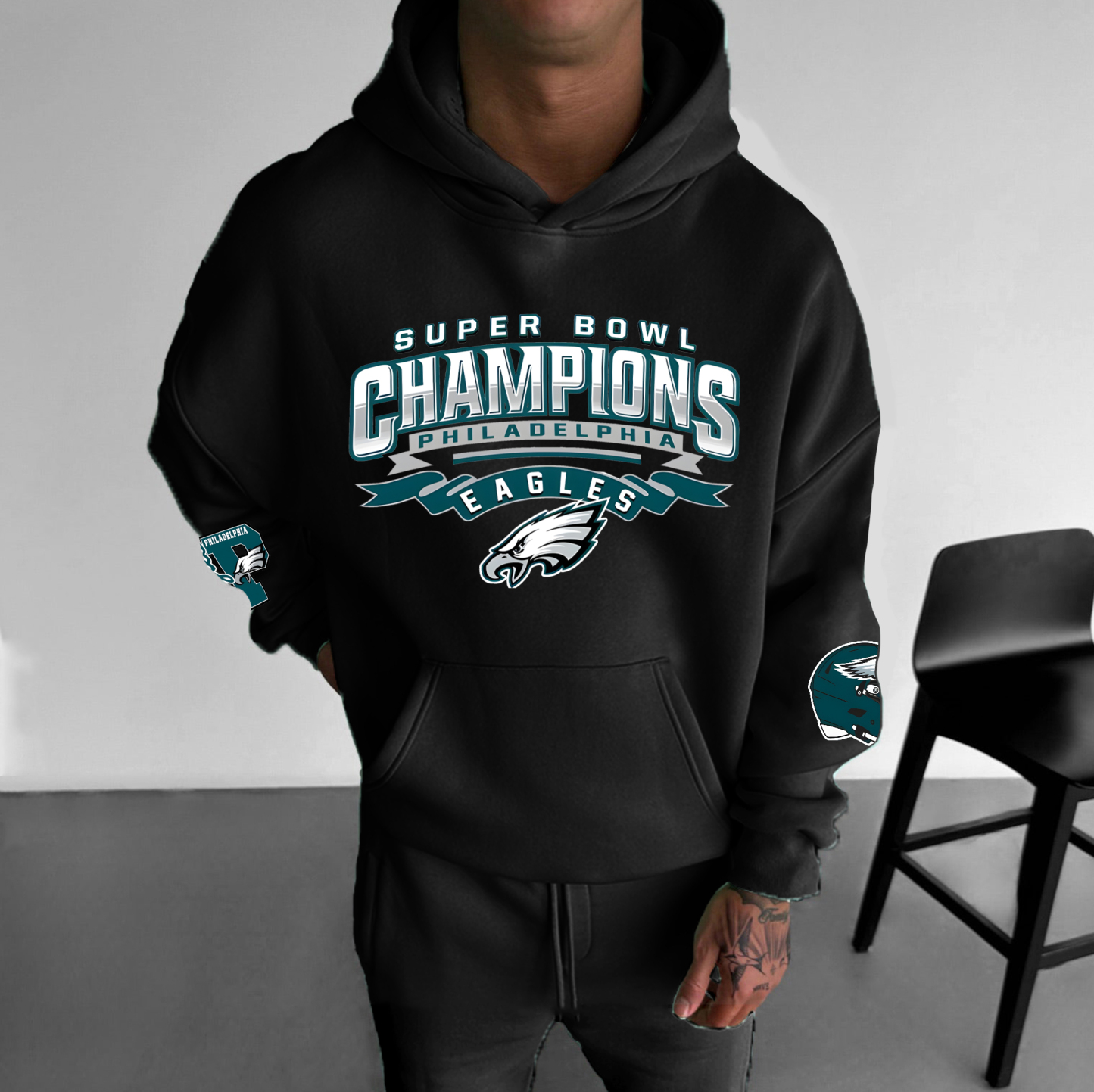 Unisex Football Print  Casual Oversized Hoodie