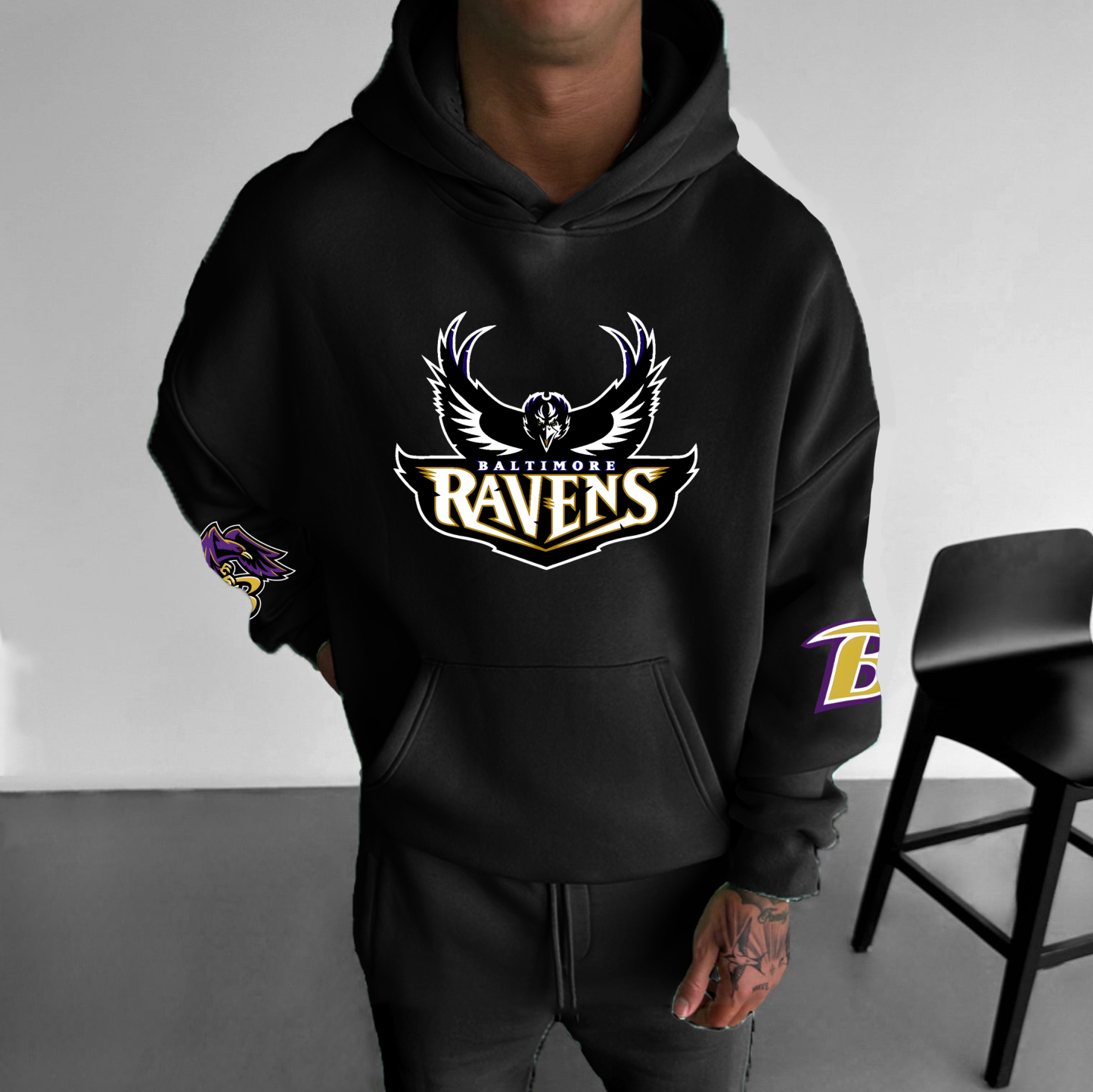 Unisex Football Print  Casual Oversized Hoodie