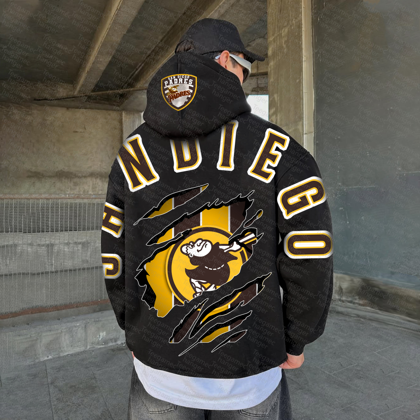 Unisex "MLB" Graphic Streetwear Vintage Plush Hoodie