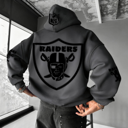 UNISEX RUGBY CHAMPIONSHIP TEAM LOGO PRINT OVERSIZED CASUAL HOODIE