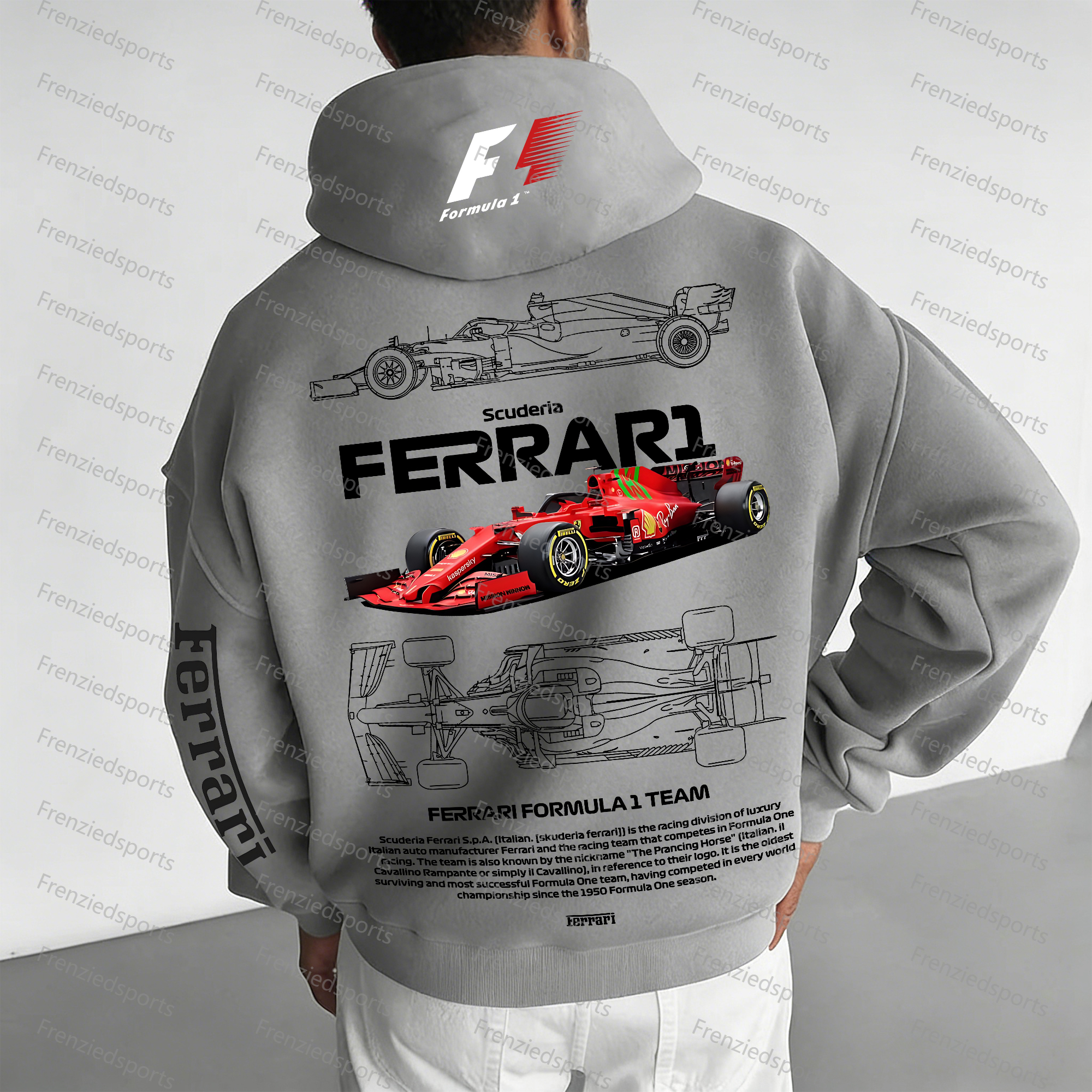 Unisex "F1" Graphic Streetwear Vintage Plush Hoodie