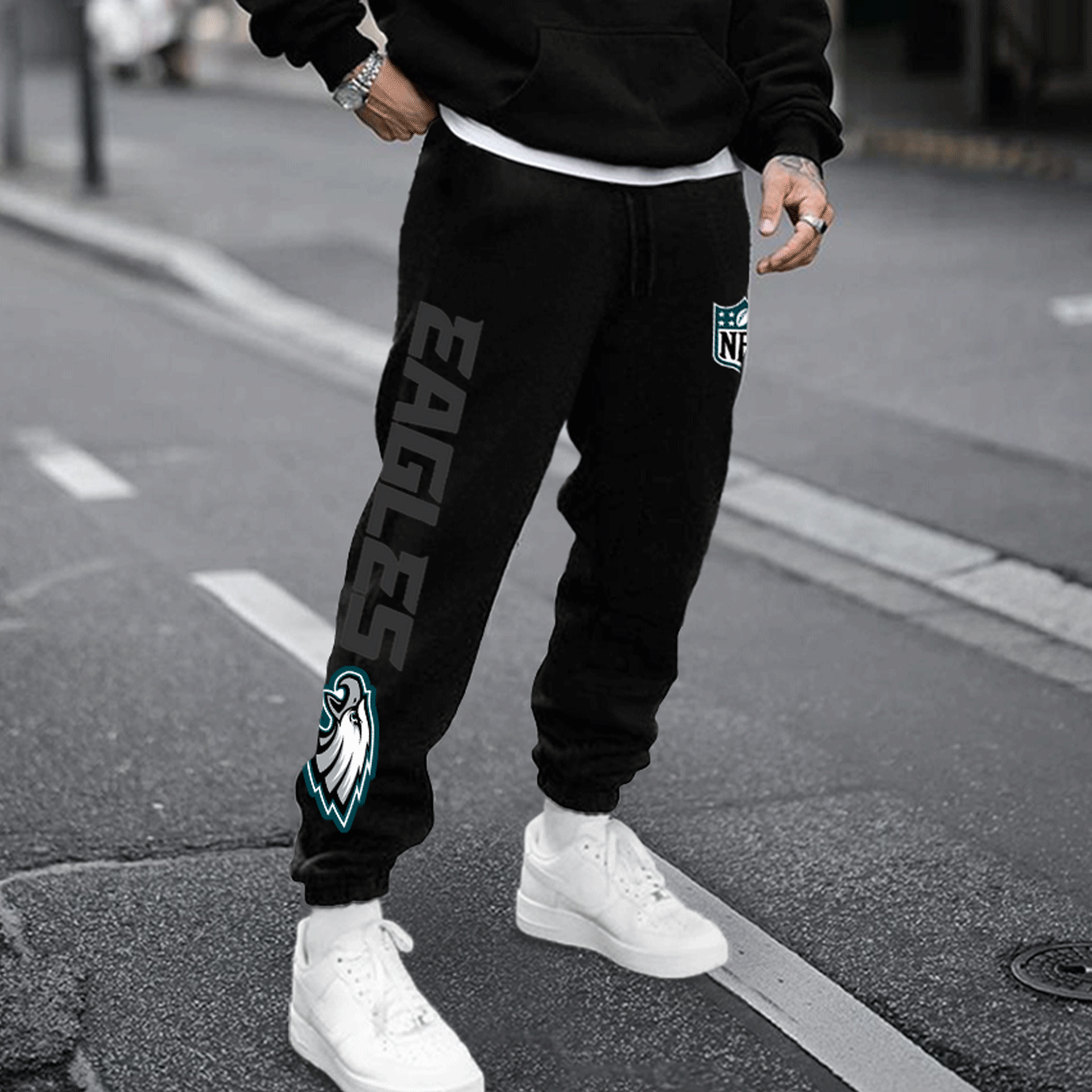 Unnisex American Football Team Print Casual Hoodie Set