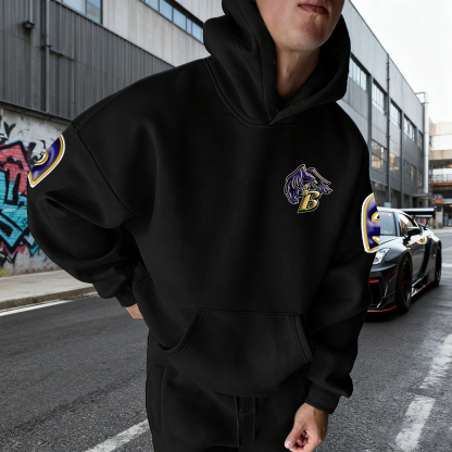 Unisex "Baltimore Ravens" Graphic Streetwear Vintage Plush Hoodie