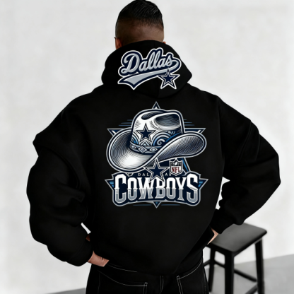 UNISEX RUGBY CHAMPIONSHIP TEAM LOGO PRINT OVERSIZED CASUAL HOODIE