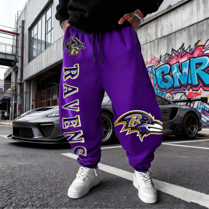 Unisex "Baltimore Ravens" Casual  Streetwear  Plush Plush Pants