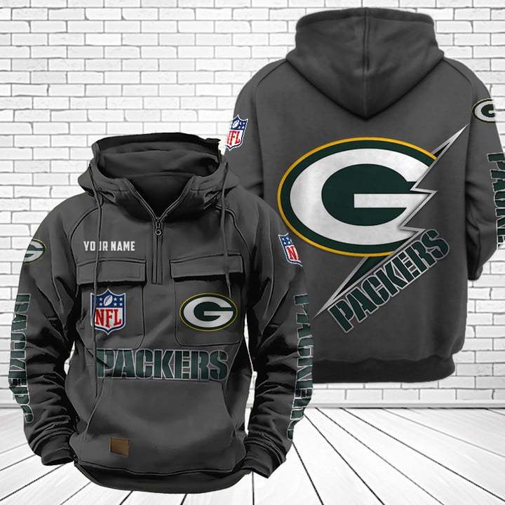 Green Bay Packers Unisex Rugby Team Graphic Streetwear Vintage Plush Hoodie