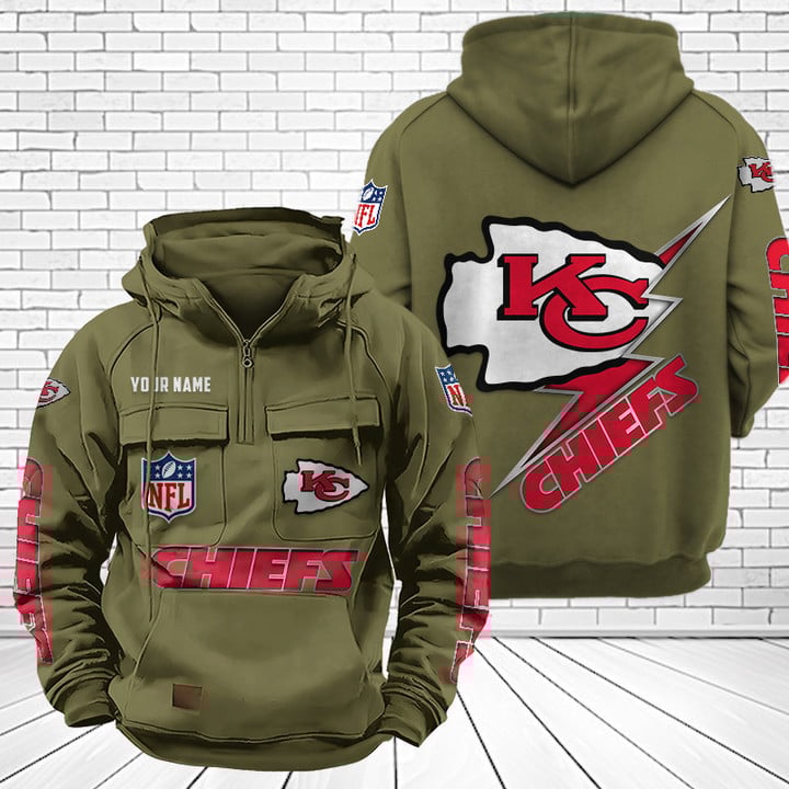 Kansas City Chiefs Unisex Rugby Team Graphic Streetwear Vintage Plush Hoodie