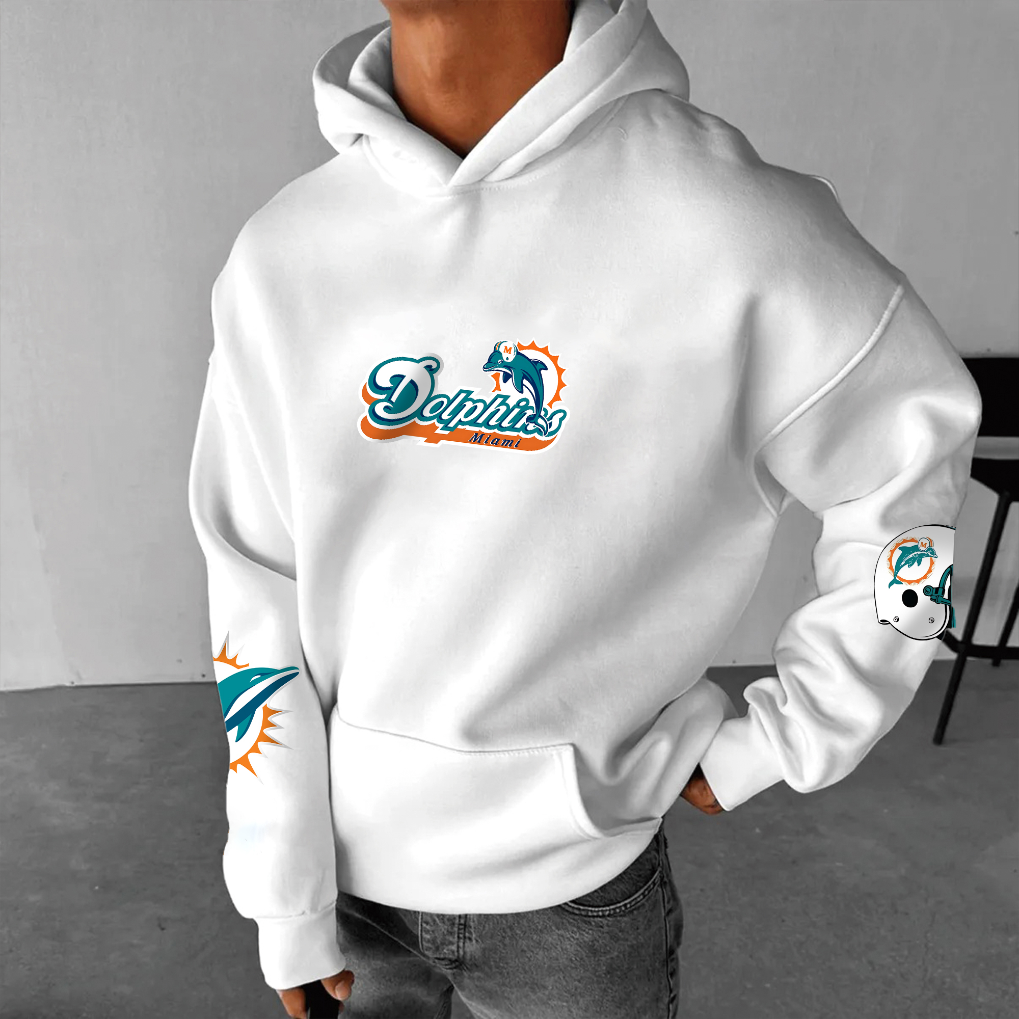 Unisex "Miami dolphins  " Graphic Streetwear Vintage Plush Hoodie