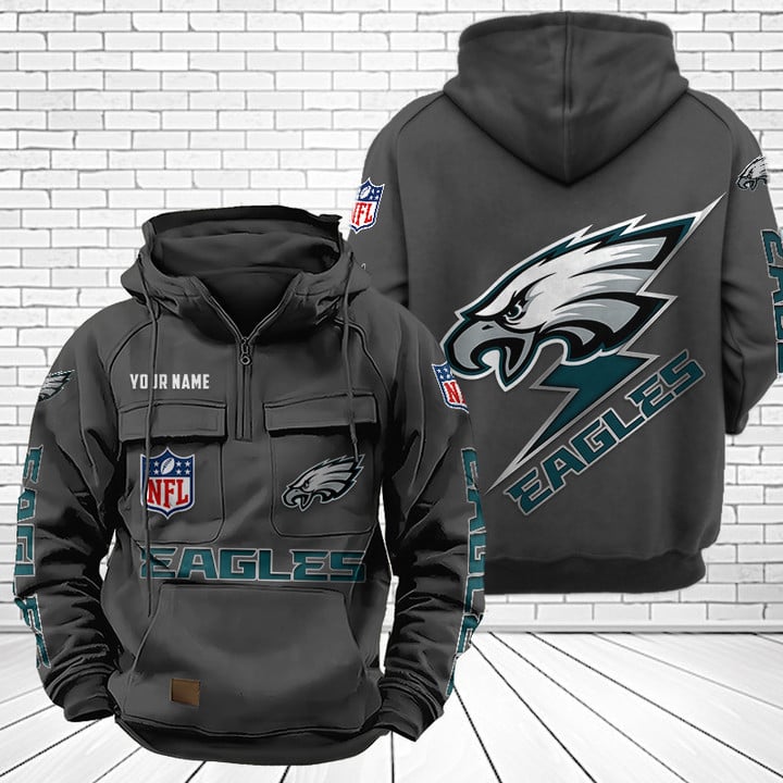 Philadelphia Eagles Unisex Rugby Team Graphic Streetwear Vintage Plush Hoodie