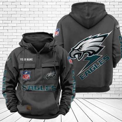 Philadelphia Eagles Unisex Rugby Team Graphic Streetwear Vintage Plush Hoodie