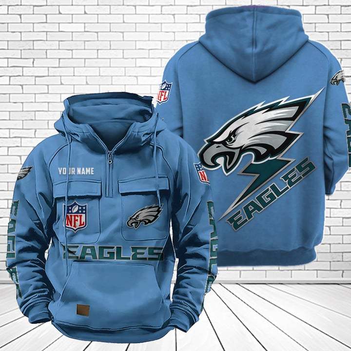 Philadelphia Eagles Unisex Rugby Team Graphic Streetwear Vintage Plush Hoodie