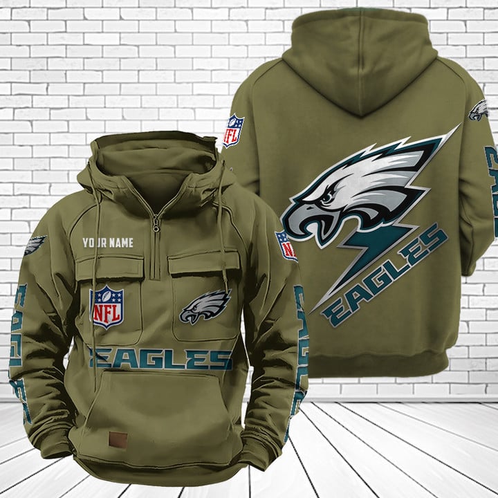 Philadelphia Eagles Unisex Rugby Team Graphic Streetwear Vintage Plush Hoodie