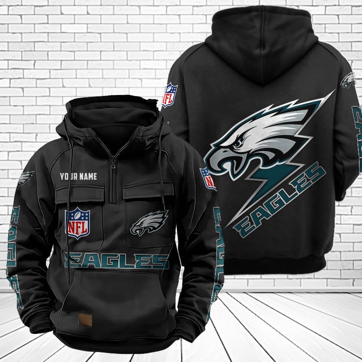 Philadelphia Eagles Unisex Rugby Team Graphic Streetwear Vintage Plush Hoodie