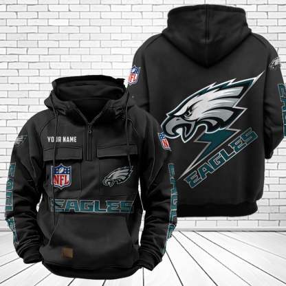 Philadelphia Eagles Unisex Rugby Team Graphic Streetwear Vintage Plush Hoodie